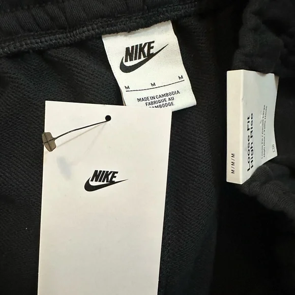 Nike Black Ribbon Shorts and White Ribbon T-Shirt Set
